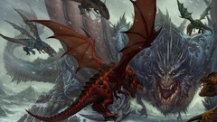 Snow Dragons Monsters paintings artwork fantasy art