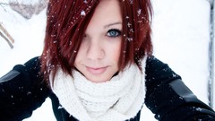 Snow eyes woman redheads pierced nose