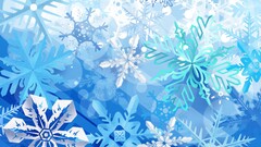 snow flakes artwork cyan frost winter digital art blue