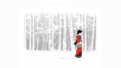 Snow girl Japan Art goose walk cofoppyplop