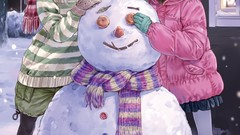 Snow hats Snowmen blondes scarfs boots sweaters