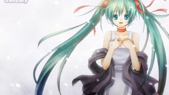 Snow hatsune miku vocaloid twintails aqua eyes