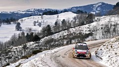Snow hills cars rally Citroën DS3 WRC