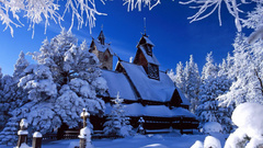 Snow houses buildings