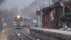 Snow Japan Fukushima trains