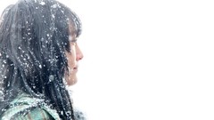 Snow Japanese Actress jackets asians brown eyes brunettes red 