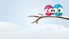 Snow love Birds digital art