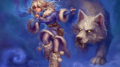 Snow magic woman Wolves blondes artwork