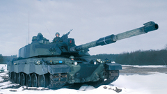 Snow military tanks