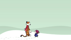 Snow minimalistic calvin and