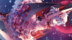 Snow moon wings dress hats Vampires multicolor blue hair anime 