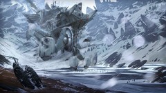Snow Mountains artwork fantasy art futuristic
