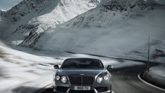 Snow Mountains cars Bentley roads front view vehicles bentley 
