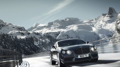 Snow Mountains cars Bentley sports cars