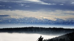 Snow Mountains clouds air skies forests