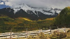 Snow Mountains clouds Colorado fields