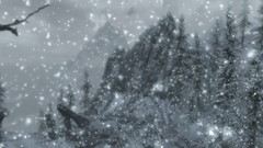 Snow Mountains Dragons the elder scrolls v skyrim skyscapes