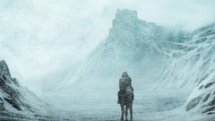 Snow Mountains Horses rider fantasy art