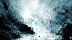 Snow Mountains ice Escape path artwork cavern