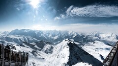 snow Mountains landscape Alps France hills sky winter nature