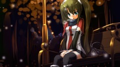 Snow night Anime anime girls hatsune miku vocaloid forests 