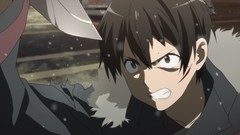 Snow night Anime Knives gray eyes anime girls black hair black 