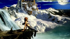 Snow ocean Castles mermaids artwork fantasy art