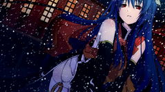 Snow red eyes blue hair anime girls touhou hinanawi tenshi