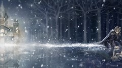 Snow reflections Castles mermaids anime boys