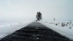 Snow roads hitchhikers