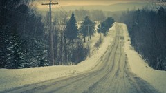 Snow roads snowy trees