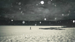 snow sad Men landscape sky loneliness winter cold alone outdoors