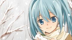 Snow scarfs blue hair anime girls blue eyes hatsune miku 