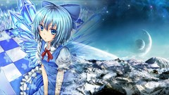 Snow Space blue Anime crystals anime girls blue eyes touhou 