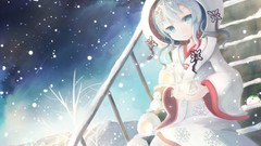 Snow stairs hatsune miku vocaloid yuki miku Vocaloid Fanmade