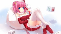Snow Stars Christmas Anime boxes pink hair anime girls cleavage 