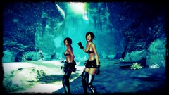 Snow Stars woman game vintage Swords blurred action caves 