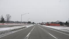 Snow street lights street