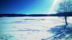 Snow sun cold Frozen sweden lakes