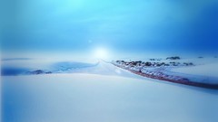 Snow sun horizon white