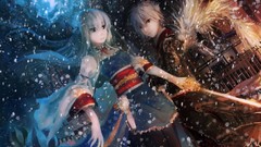 Snow Swords drawings multicolor anime girls artwork