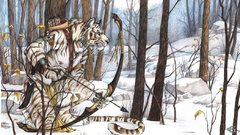 Snow Tigers hunter artwork