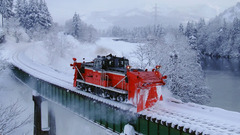 Snow trains railroads rotary