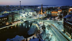 Snow urban cities Finland