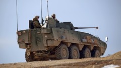 Snow War soldiers patrol tanks NATO Afghanistan apc Polish 