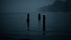 Snow water dark monochrome