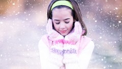 Snow white woman brunettes girls in nature