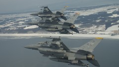 Snow winter Aircraft coast turn military aviation air force jet 