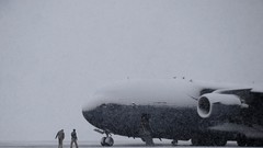Snow winter Aircraft military aviation Boeing air force 