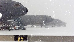 Snow winter Aircraft parking military aviation Boeing air force 